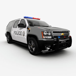 chevrolet suburban police 3d model