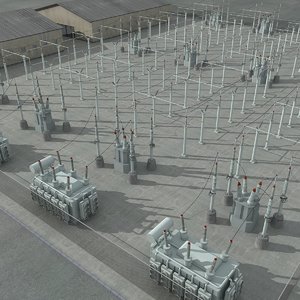 3d electrical substation scene