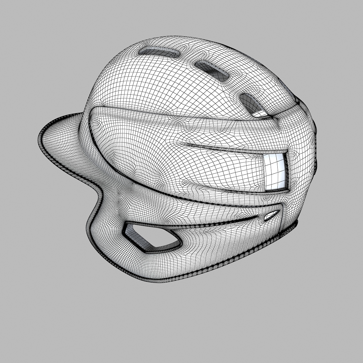 3d model baseball helmet