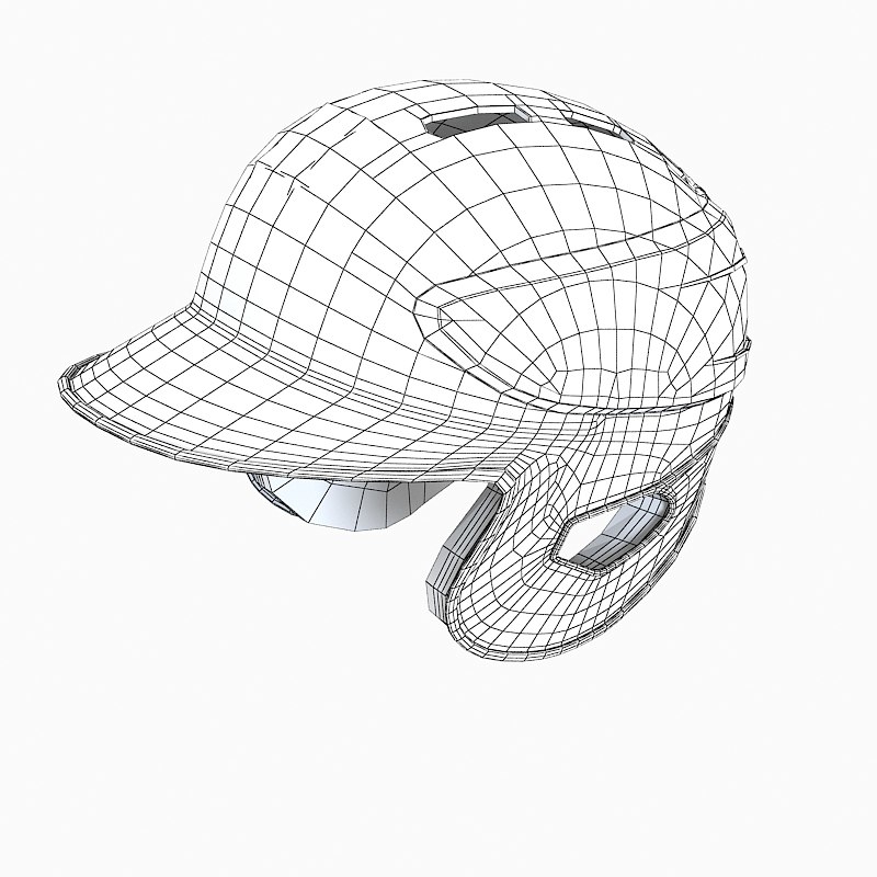 3d model baseball helmet