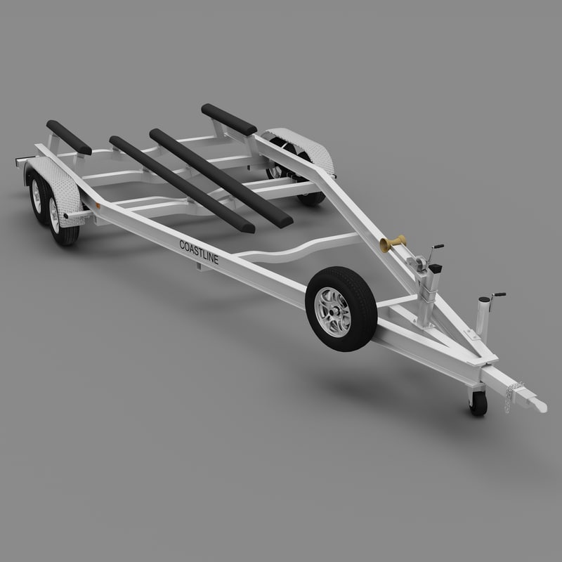 boat trailer coastline 3d model