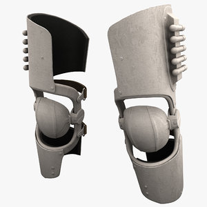 3d futuristic soldier armor knee model
