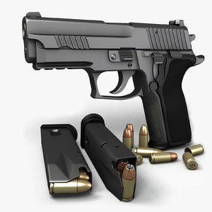 sig sauer p229 pistols 3d model