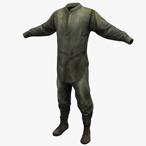 3d guerrilla soldier clothes 2 model