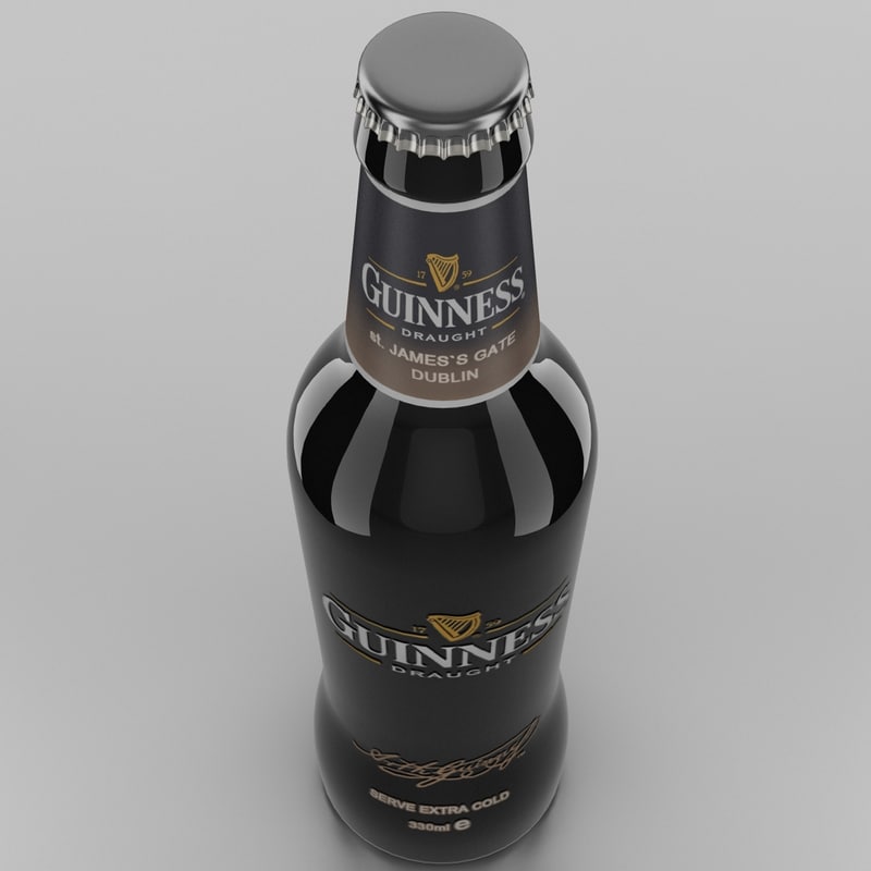 c4d guinness beer bottle