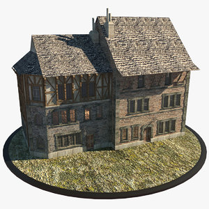 3d medieval city houses model