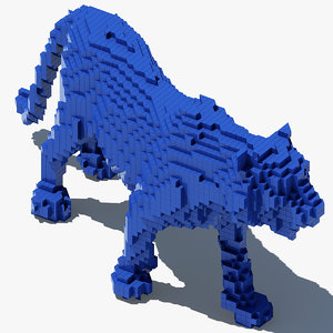 3d pixel tiger model