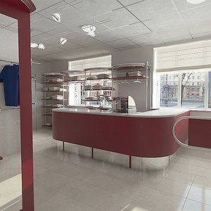 3d model of clothes shop interior