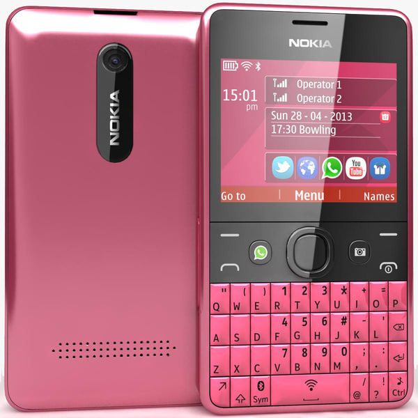 3D модель Nokia Asha 210 Pink - TurboSquid 764394.