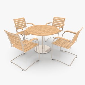 3d model cantilever patio furniture set