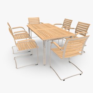 cantilever patio furniture set 3ds