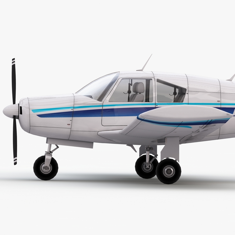 piper cherokee pa-28 plane 3d model