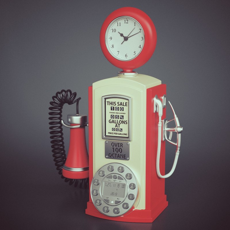 max photoreal gas station phone