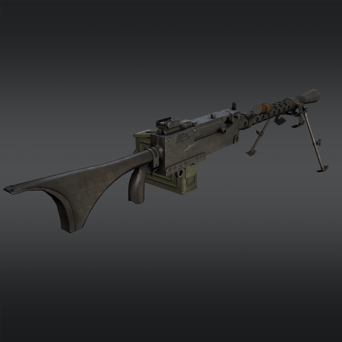 3d model of ready m1919a6