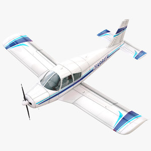 piper cherokee pa-28 plane 3d model