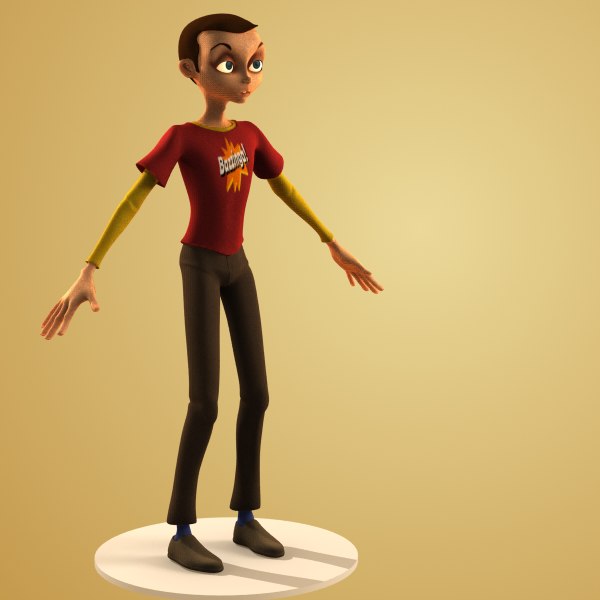 3d model of character sheldon