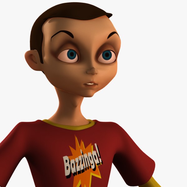 3d model of character sheldon