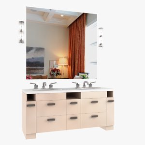3ds max bathroom furniture set waterworks
