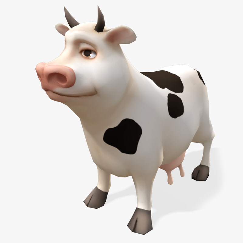 实时卡通牛3d模型