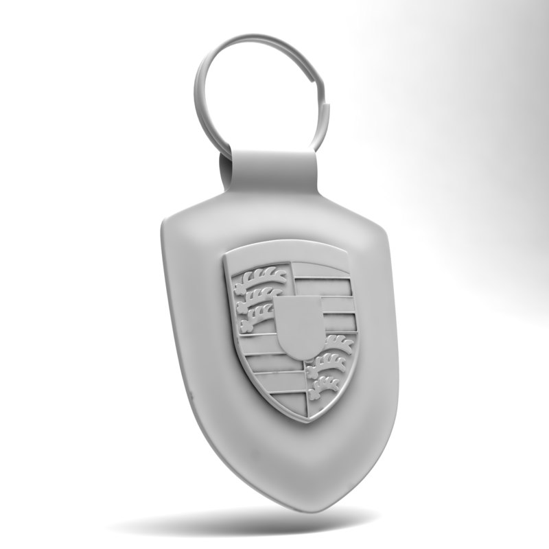 3d model porsche keychain