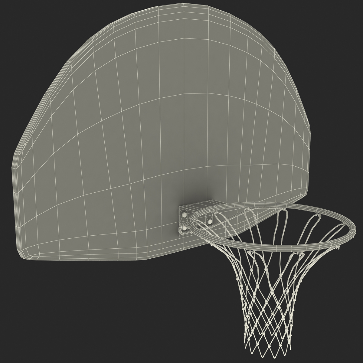 3ds basketball hoop curved backboard