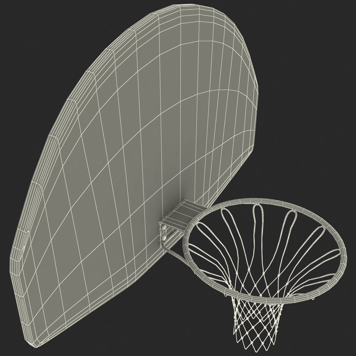 3ds basketball hoop curved backboard