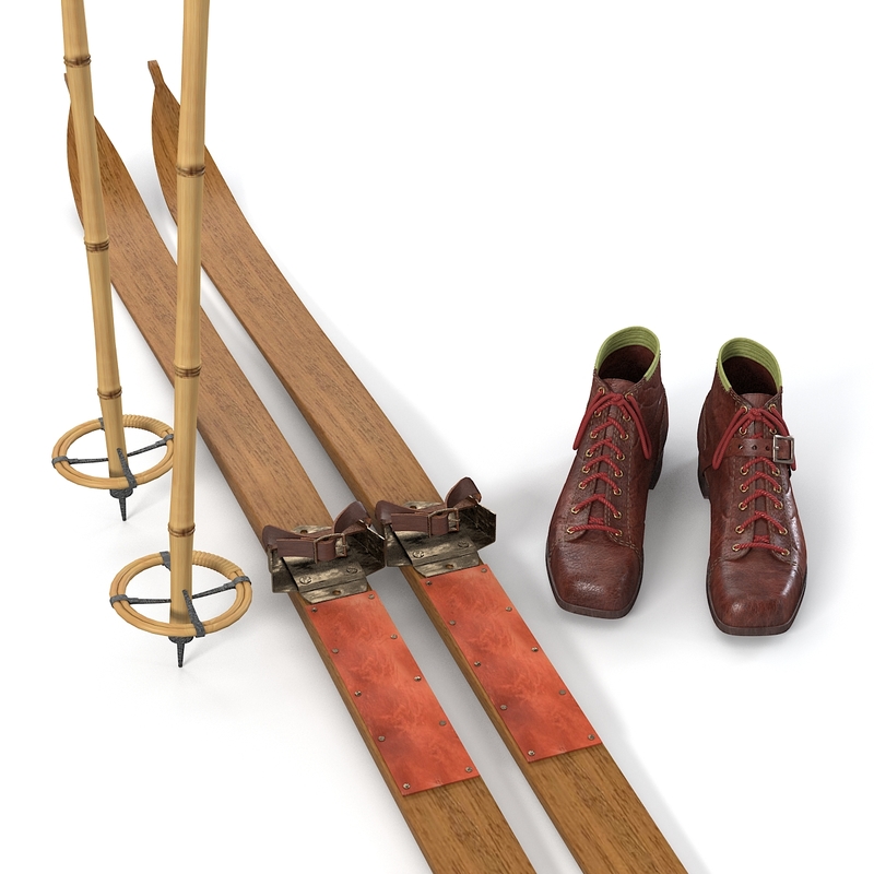 max vintage ski equipment set