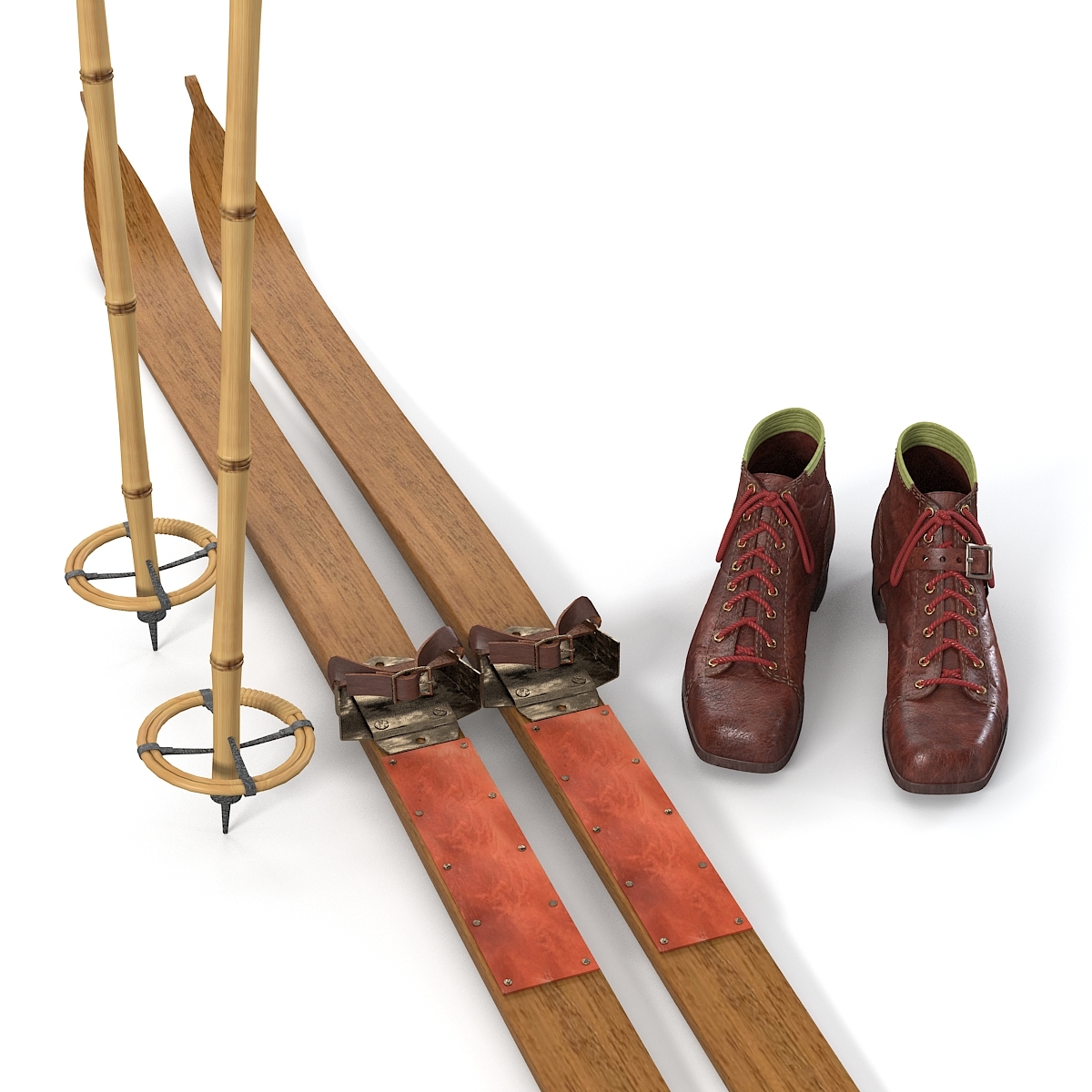 max vintage ski equipment set