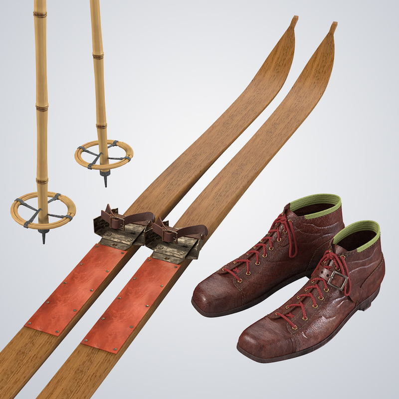 max vintage ski equipment set