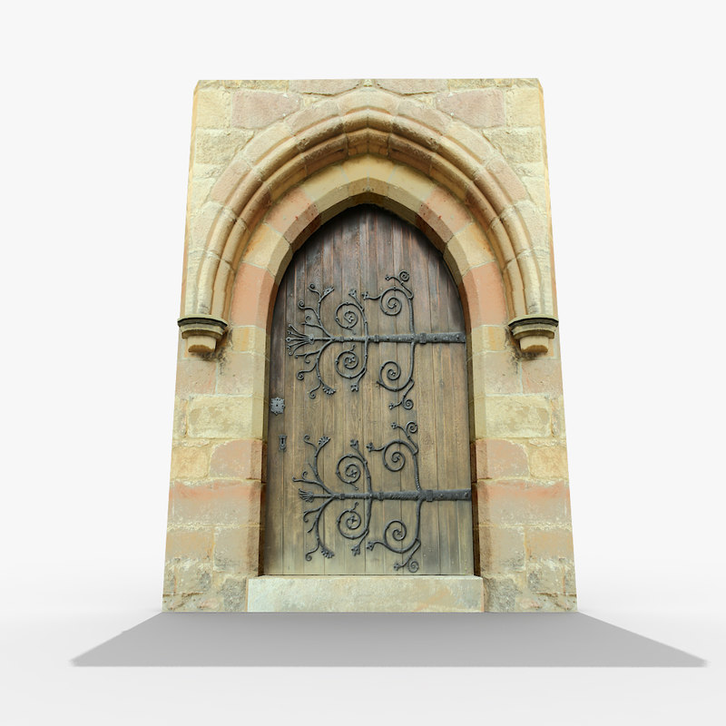 old stone door 3d max