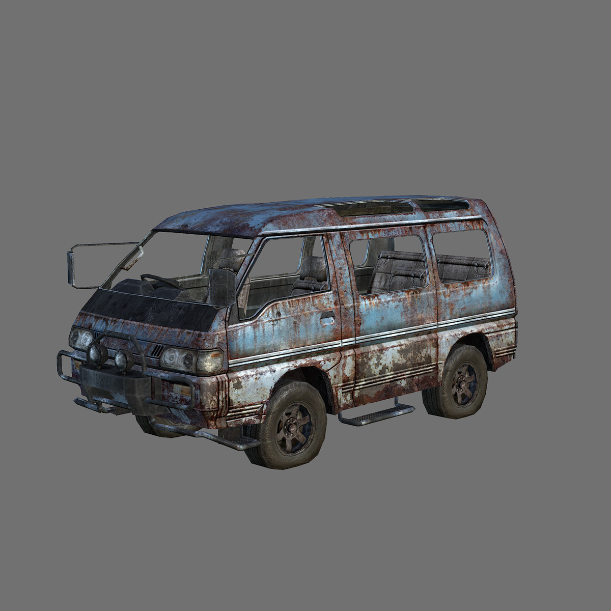 3d rusty car model