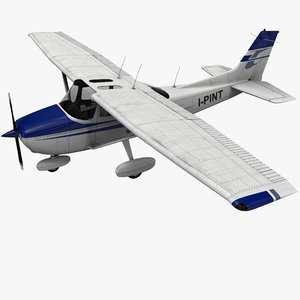 civil utility aircraft cessna 172 3d model