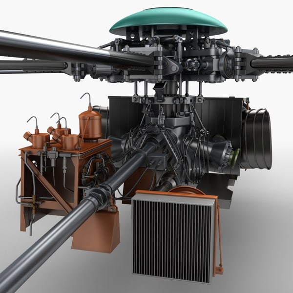 3d model helicopter engine
