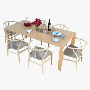 3d model dining table