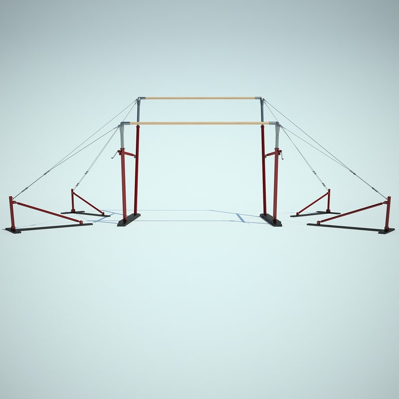 3d gymnastics uneven bars model