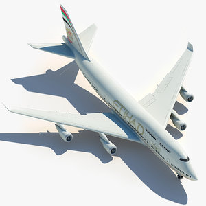 boeing 747 etihad 3d model