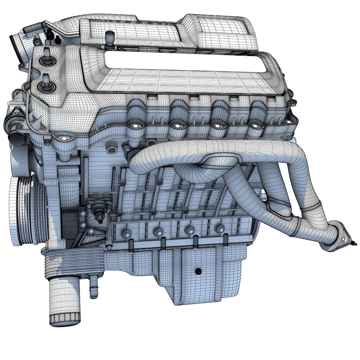 v8 engine 3d model