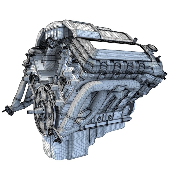 v8 engine 3d model