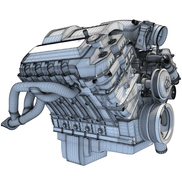 v8 engine 3d model