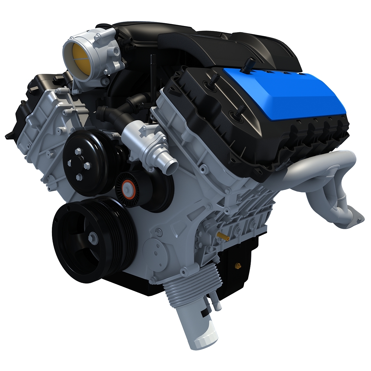 v8 engine 3d model