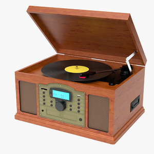 photoreal antique turntable crosley 3ds