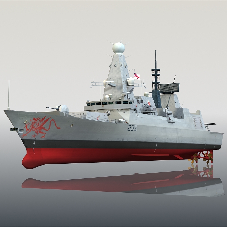 3d model hms dragon d35 type 45