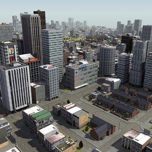 city scene rt 3d model