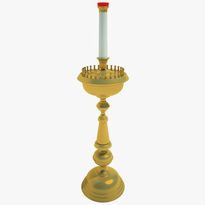 church candlestick candle 3d model