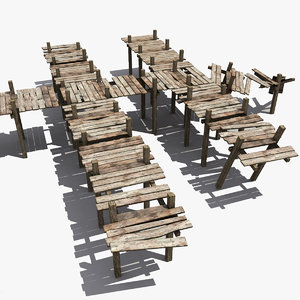 3d model wooden pier constructor