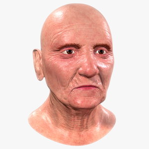 3d old woman head model