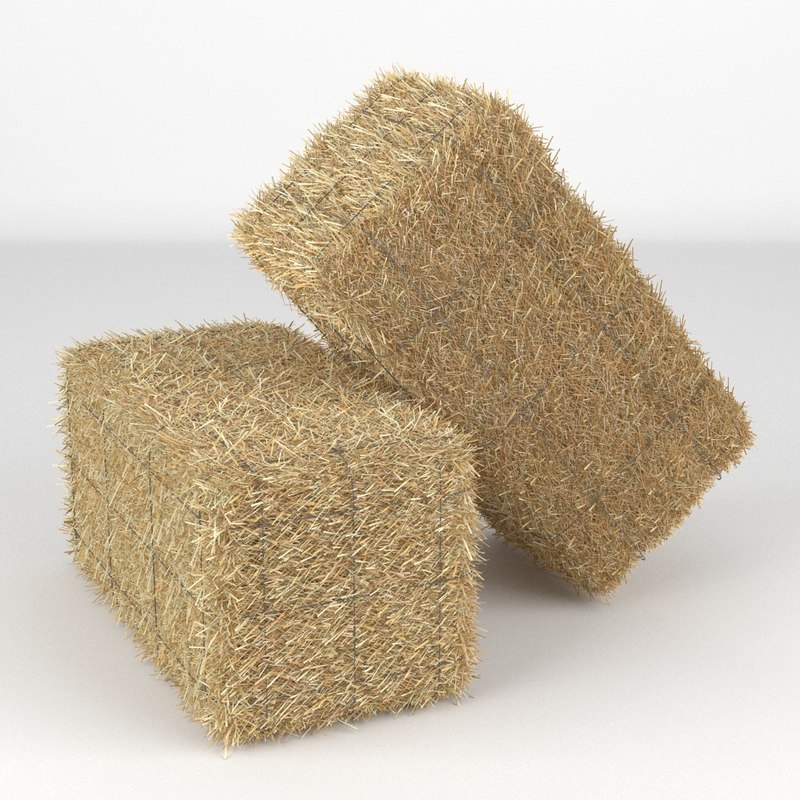 free model blender hay 3d bales hay