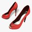cinema4d red heel peep-toe shoes