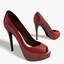 cinema4d red heel peep-toe shoes