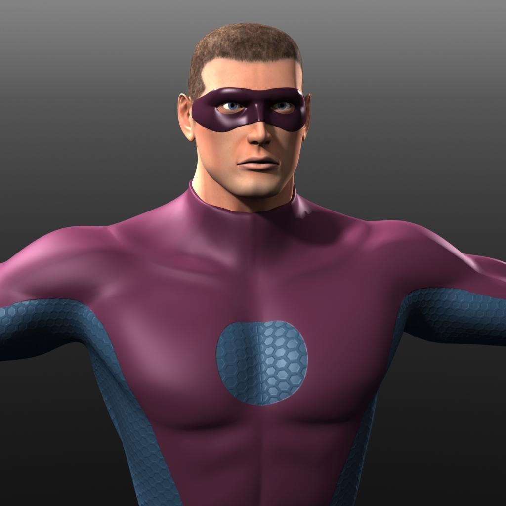 3d model of man superhero costume